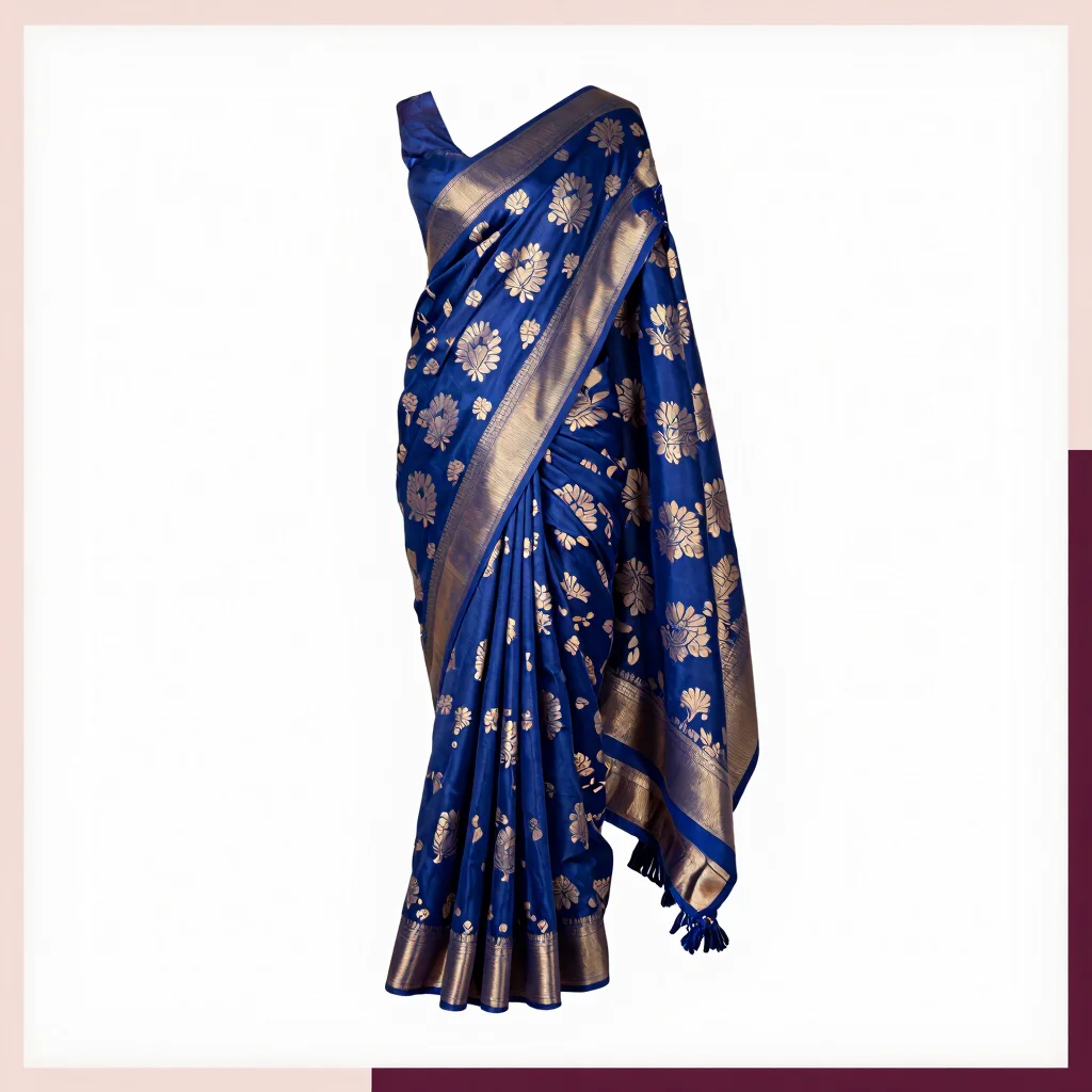 Indigo Jamdani Cotton